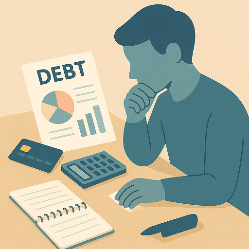 複数借金の返済を考える男性