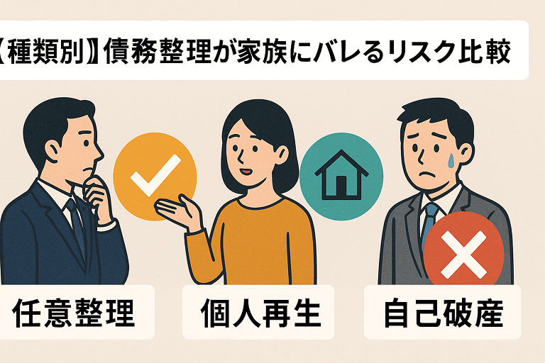 債務整理が家族にバレるリスク比較
